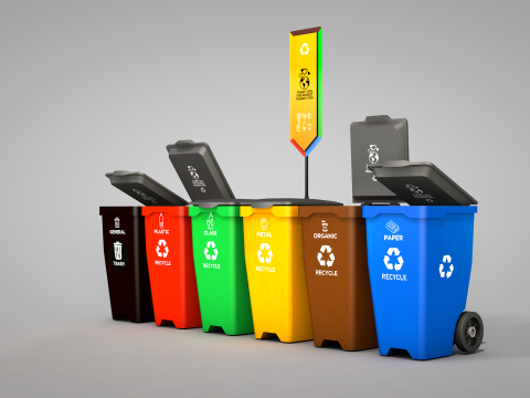 Recycling Bins 3D Модель