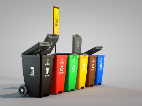 Recycling Bins 3D Модель