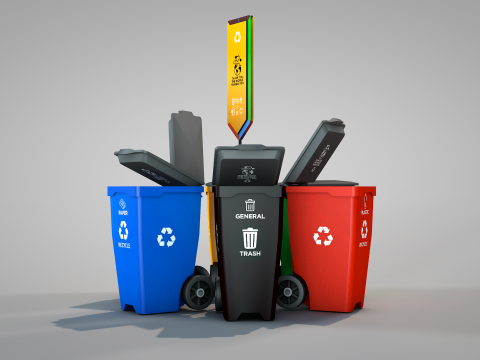 Recycling Bins 3D Модель