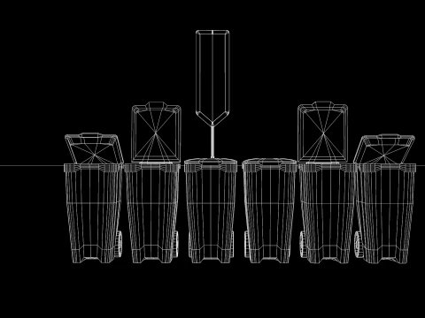 Recycling Bins 3D Model
