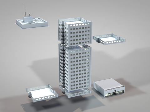 Apartment Building OS 3D Model
