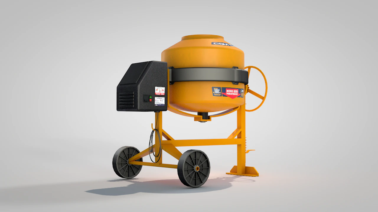 Concrete Mixer 400 Liters 3D Model .c4d .max .obj .3ds .fbx .stl .blend 