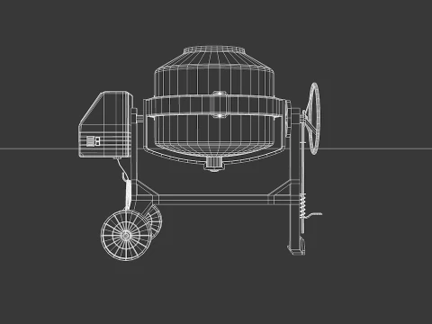 Concrete Mixer 400 Liters 3D Model