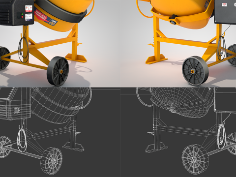 Concrete Mixer 400 Liters Modelo 3D