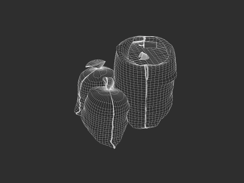 Blue Garbage Bags 3D Model