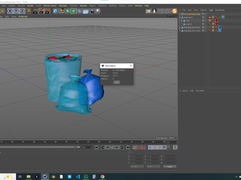 Blue Garbage Bags 3D Model