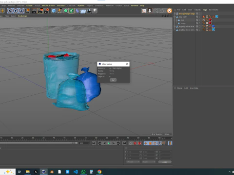 Blue Garbage Bags 3D Model