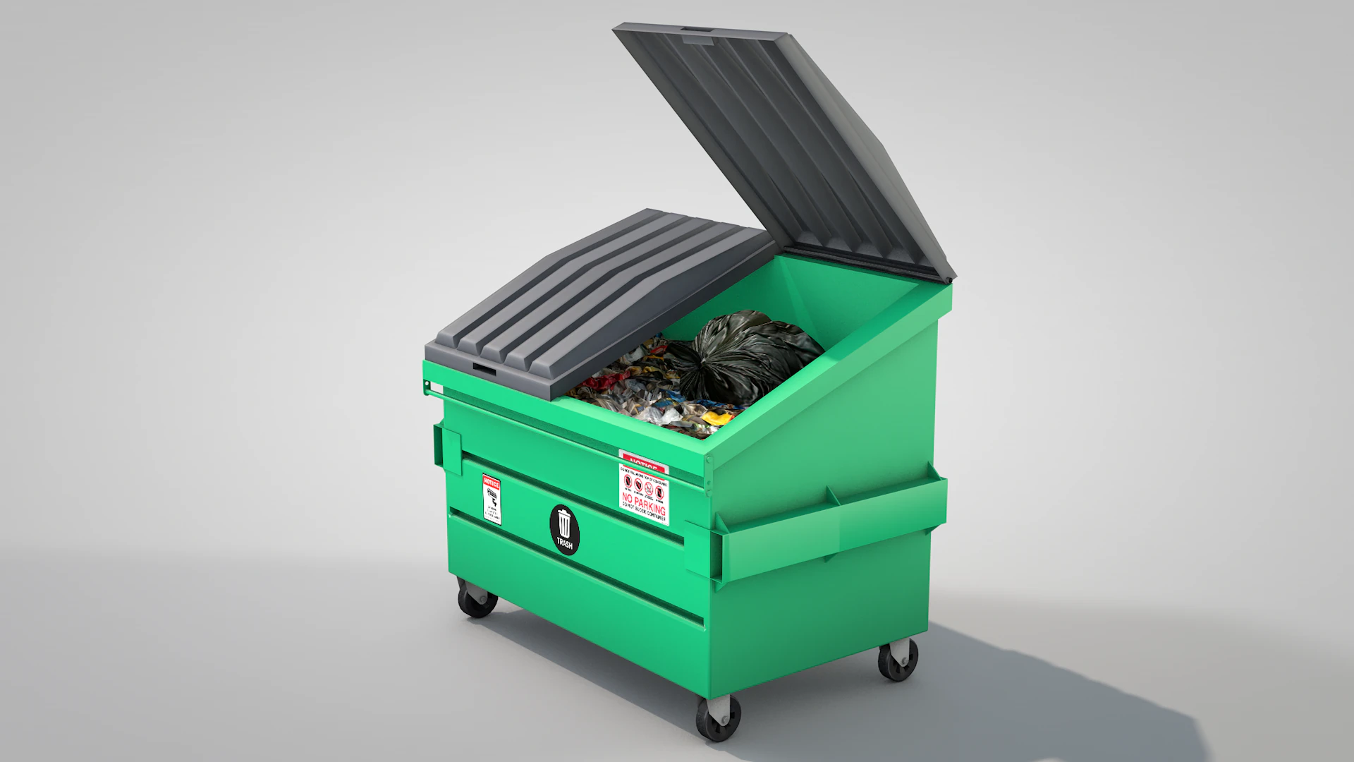 Garbage Container 3D Model .c4d .max .obj .3ds .fbx .stl .blend 