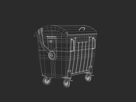 Metal Garbage Container 3D Model
