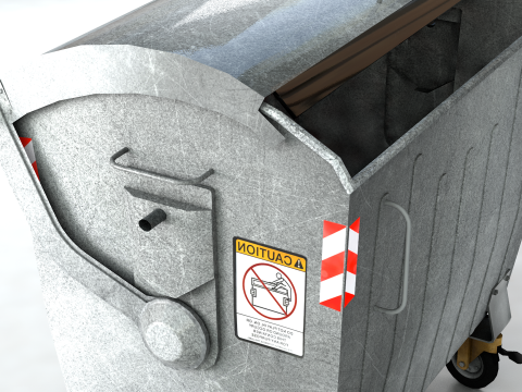 Metal Garbage Container 3D Modell
