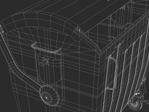 Metal Garbage Container 3D Modell