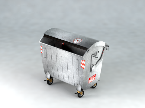 Metal Garbage Container 3D Modell