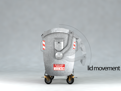 Metal Garbage Container 3D Modell