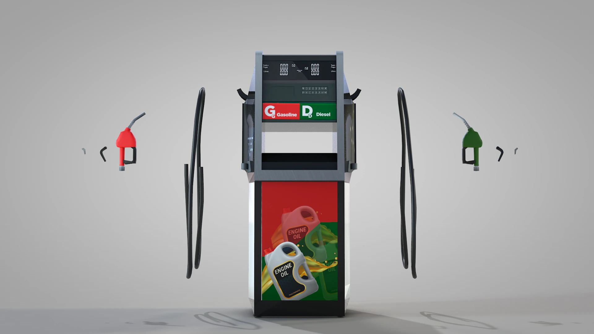 Fuel Pump Gas 3D Model .c4d .max .obj .3ds .fbx .stl .blend 