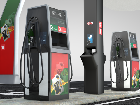 Building - Gas Station and Store 3D Модель