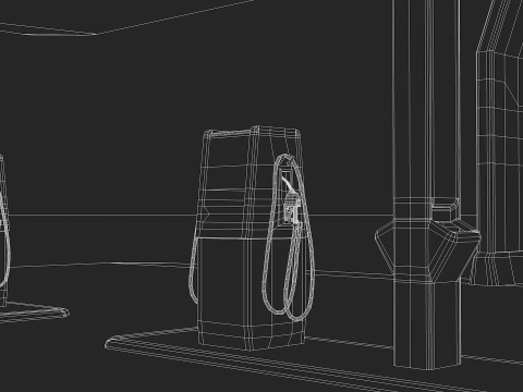 Building - Gas Station and Store 3D Модель