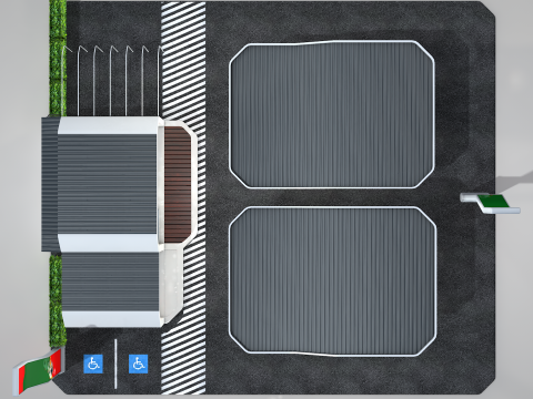 Building - Gas Station and Store 3D Модель