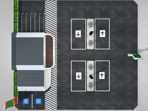 Building - Gas Station and Store 3D Модель