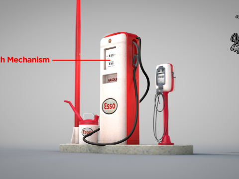 Building - Gas Pump Esso 50S Modelo 3D