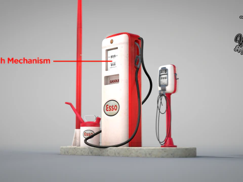 Building - Gas Pump Esso 50S 3D Model