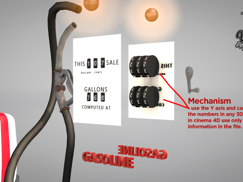 Building - Gas Pump Esso 50S Modelo 3D