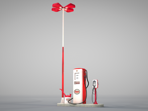 Building - Gas Pump Esso 50S Modelo 3D