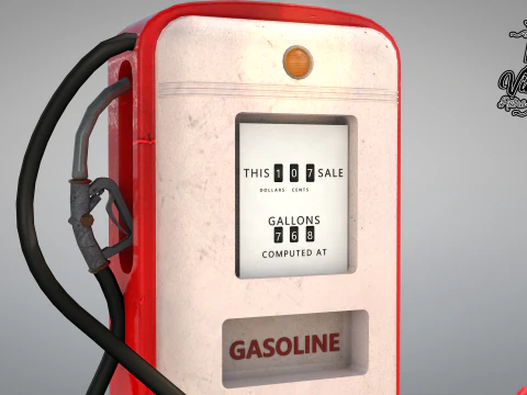 Building - Gas Pump Esso 50S 3D Model