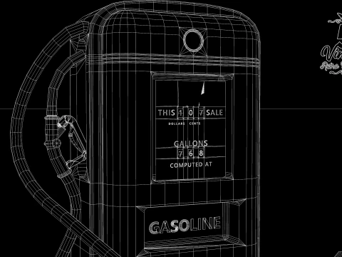 Building - Gas Pump Esso 50S 3D Model