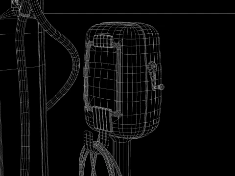 Building - Gas Pump Esso 50S 3D Model