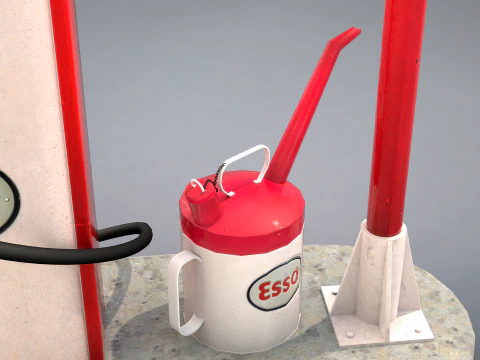 Building - Gas Pump Esso 50S 3D Model