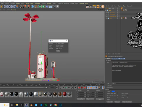 Building - Gas Pump Esso 50S 3D Model