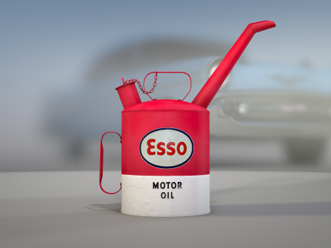 Gas Station Oil Can 50s Modèle 3D