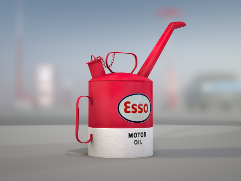 Gas Station Oil Can 50s Modèle 3D