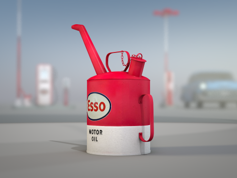 Gas Station Oil Can 50s Modèle 3D