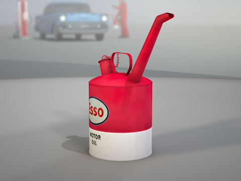 Gas Station Oil Can 50s Modèle 3D