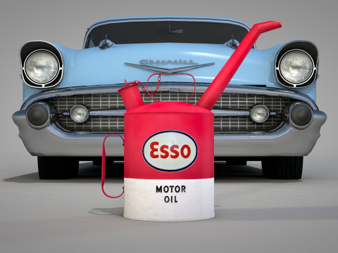 Gas Station Oil Can 50s Modèle 3D
