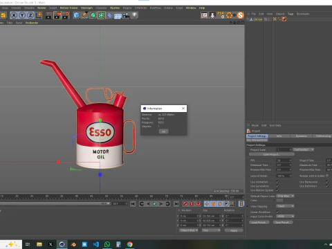 Gas Station Oil Can 50s 3D Model
