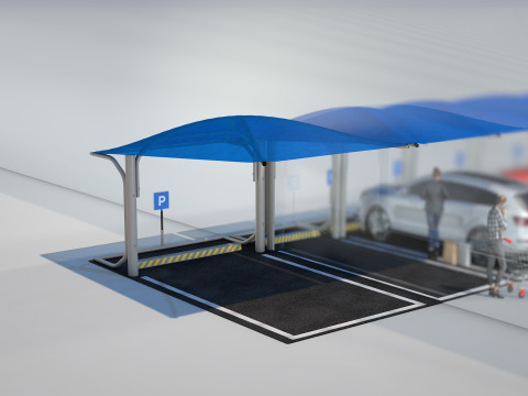 Car Parking Cover Model 3D