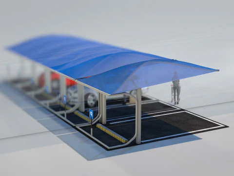 Car Parking Cover 3D Model