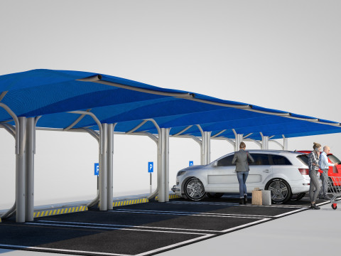 Car Parking Cover Model 3D