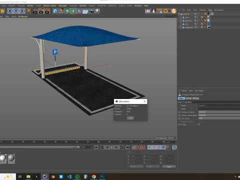 Car Parking Cover 3D Model