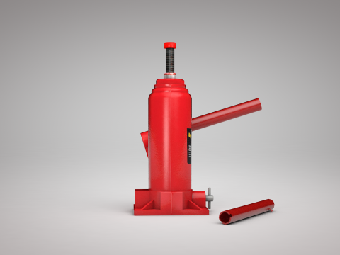 Hydraulic Jack Red 3Dモデル