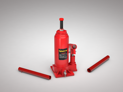 Hydraulic Jack Red 3Dモデル