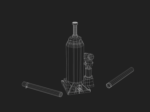 Hydraulic Jack Red 3Dモデル