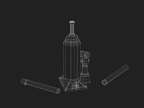 Hydraulic Jack Red 3D Model