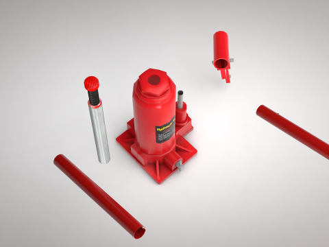Hydraulic Jack Red 3Dモデル