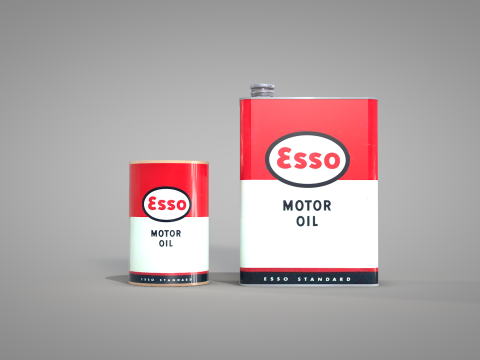 Esso Engine Oil Can 3D Model