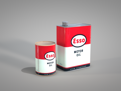Esso Engine Oil Can 3D Model