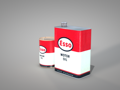 Esso Engine Oil Can 3D Model