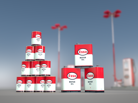 Esso Engine Oil Can 3D Model